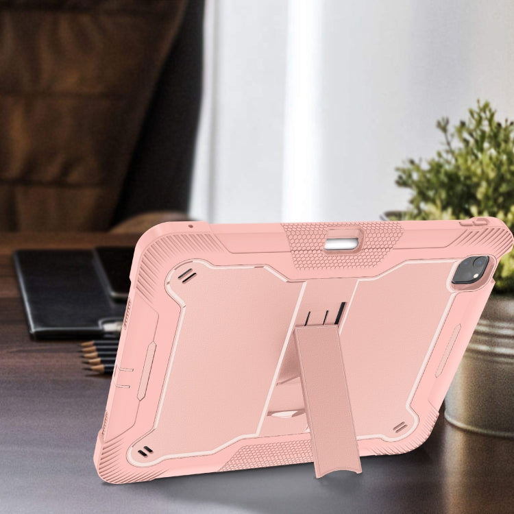 For iPad Pro 13 2024 Shockproof Silicone Hybrid PC Tablet Case with Holder(Rose Gold) - iPad Pro 13 2024 Cases by PMC TechLife | Online Shopping South Africa | PMC TechLife | Buy Now Pay Later Mobicred