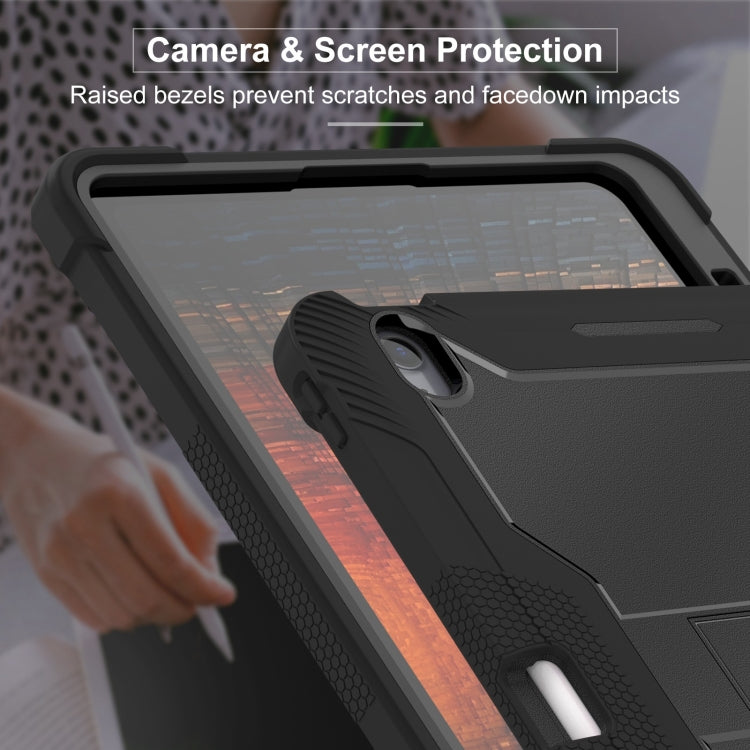 For iPad Air 13 2024 Shockproof Silicone Hybrid PC Tablet Case with Holder(Black) - iPad Air 13 2024 Cases by PMC TechLife | Online Shopping South Africa | PMC TechLife | Buy Now Pay Later Mobicred