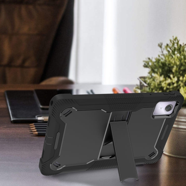 For Lenovo Tab M11 / Xiaoxin Pad 11 2024 Shockproof Silicone Hybrid PC Tablet Case with Holder(Black) - Lenovo by PMC TechLife | Online Shopping South Africa | PMC TechLife | Buy Now Pay Later Mobicred