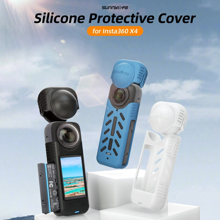 For Insta360 X4 / X5 Sunnylife Silicone Shockproof Case Lens Cover(Blue) - Case & Bags by Sunnylife | Online Shopping South Africa | PMC TechLife | Buy Now Pay Later Mobicred