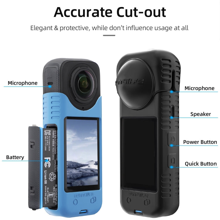 For Insta360 X4 / X5 Sunnylife Silicone Shockproof Case Lens Body Cover Kit(Black) - free shipping - PMC TechLife - Order now!