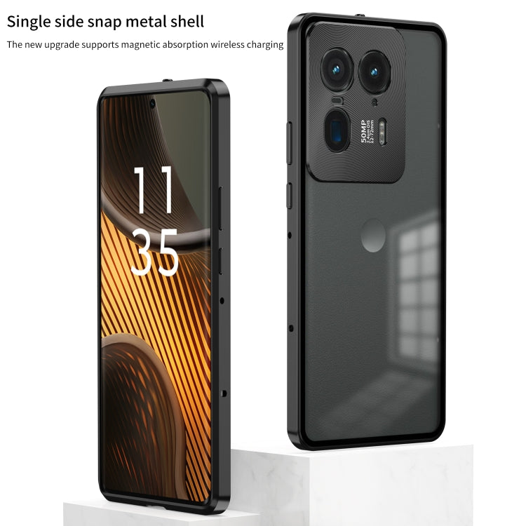 For Motorola Moto X40 Snap Buckle Metal Frame Frosted Phone Case(Blue) - Motorola Cases by PMC TechLife | Online Shopping South Africa | PMC TechLife | Buy Now Pay Later Mobicred