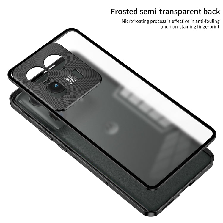 For Motorola Moto X40 Snap Buckle Metal Frame Frosted Phone Case(Blue) - Motorola Cases by PMC TechLife | Online Shopping South Africa | PMC TechLife | Buy Now Pay Later Mobicred