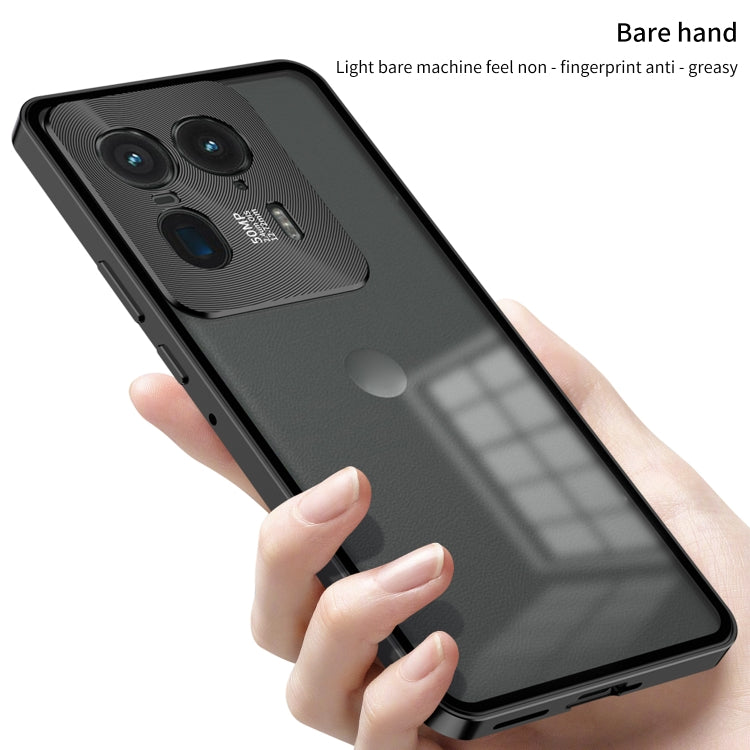 For Motorola Moto X40 Snap Buckle Metal Frame Frosted Phone Case(Blue) - Motorola Cases by PMC TechLife | Online Shopping South Africa | PMC TechLife | Buy Now Pay Later Mobicred
