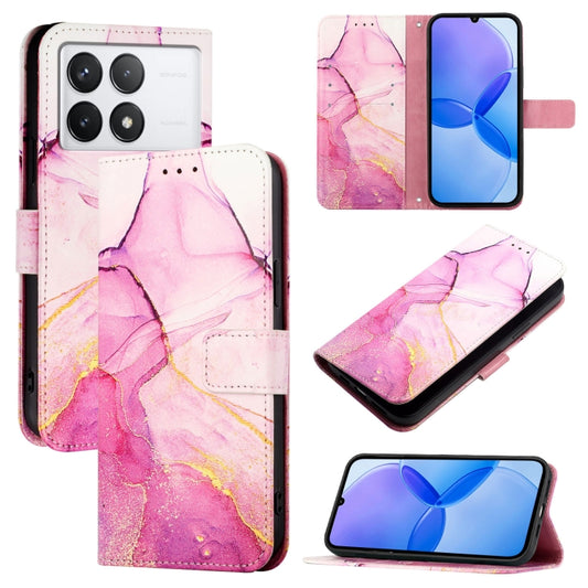 For Xiaomi Redmi K70 / K70 Pro PT003 Marble Pattern Flip Leather Phone Case(Pink Purple Gold) - K70 Cases by PMC Jewellery | Online Shopping South Africa | PMC Jewellery | Buy Now Pay Later Mobicred