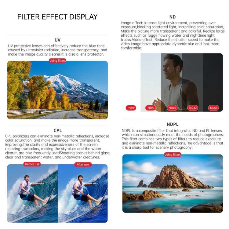 For Insta360 Ace Pro JSR ACE PRO KB Series Camera Lens Filter, Filter:ND8PL - free shipping - PMC TechLife - Order now!