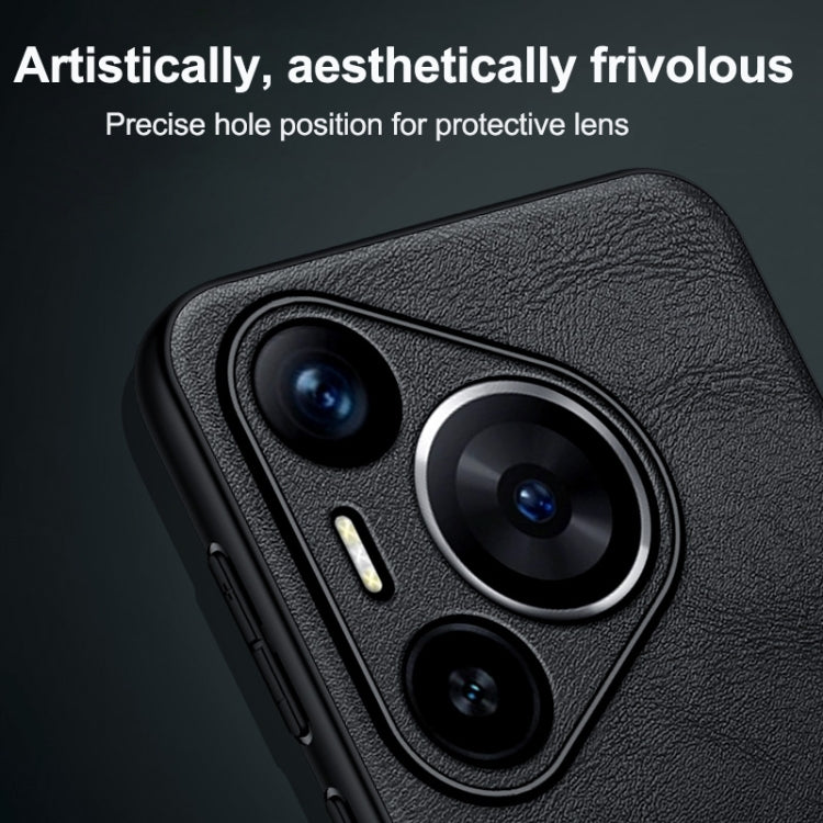 For Huawei Pura 70 SULADA Shockproof TPU Hybrid Handmade Leather Phone Case(Black) - free shipping - PMC Jewellery - Order now!