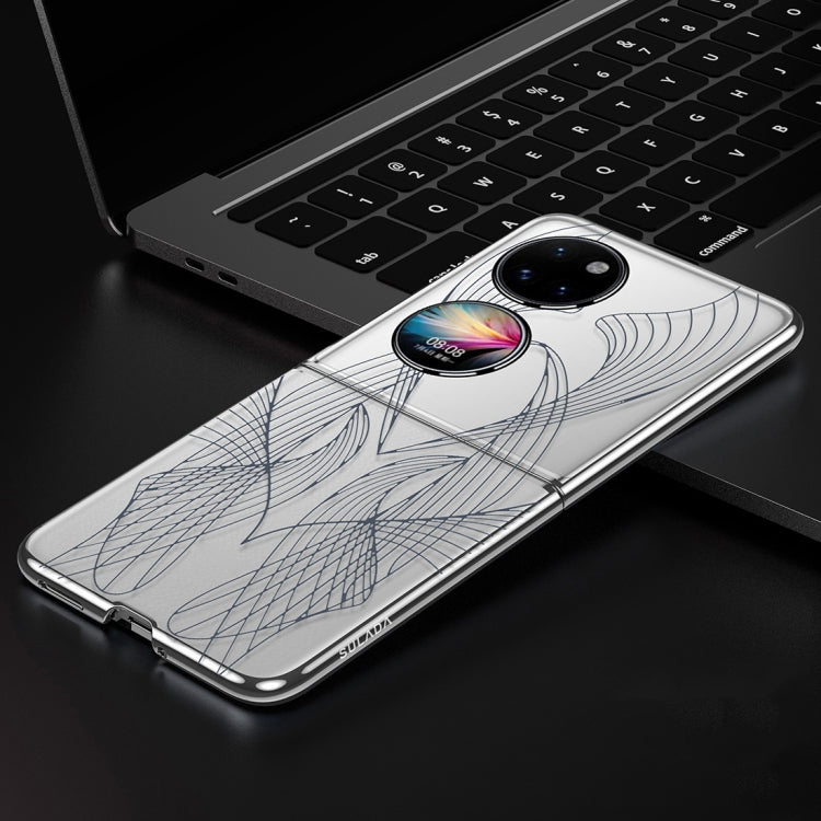 For Huawei P50 Pocket SULADA Electroplated Laser Engraving Texture PC Phone Case(White) - free shipping - PMC TechLife - Order now!
