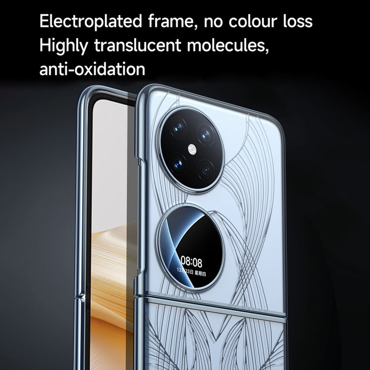 For Huawei P50 Pocket SULADA Electroplated Laser Engraving Texture PC Phone Case(Black) - free shipping - PMC TechLife - Order now!