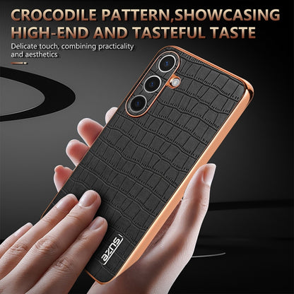 For Samsung Galaxy S24+ 5G AZNS Electroplated Frame Crocodile Texture Full Coverage Phone Case(Brown) - Galaxy S22+ 5G Cases by AZNS | Online Shopping South Africa | PMC Jewellery | Buy Now Pay Later Mobicred