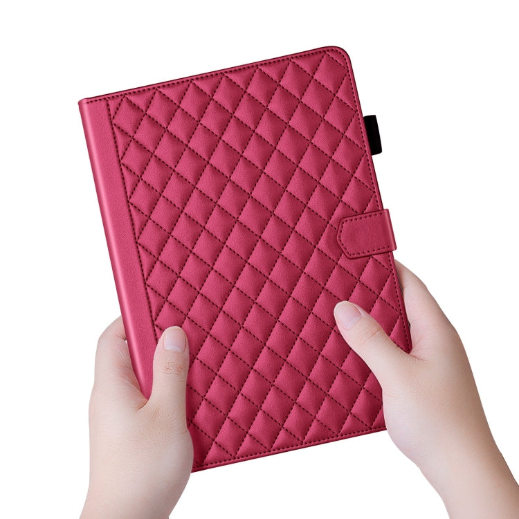 For iPad Pro 11 2024 Rhombus Lattice Leather Smart Tablet Case(Red) - iPad Pro 11 2024 Cases by PMC Jewellery | Online Shopping South Africa | PMC Jewellery | Buy Now Pay Later Mobicred