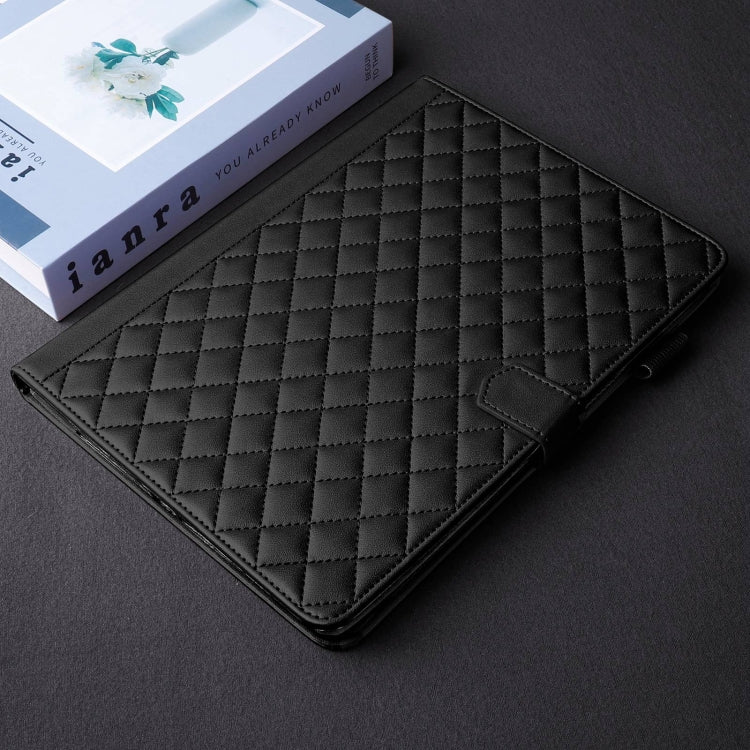 For iPad Pro 11 2024 Rhombus Lattice Leather Smart Tablet Case(Black) - iPad Pro 11 2024 Cases by PMC Jewellery | Online Shopping South Africa | PMC Jewellery | Buy Now Pay Later Mobicred