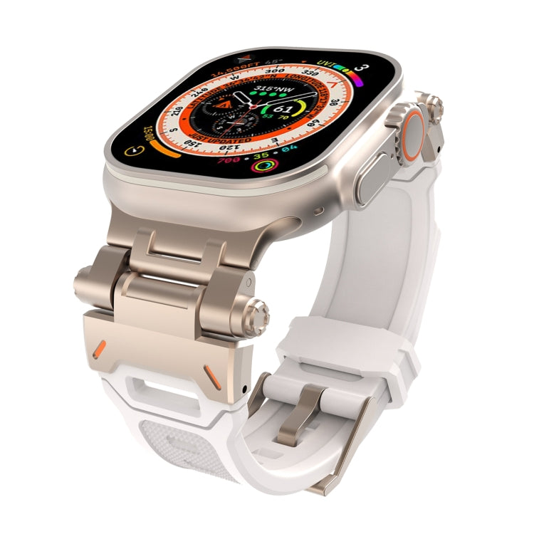 For Apple Watch 42mm Stainless Steel Connector TPU Watch Band(Titanium Starlight) - free shipping - PMC TechLife - Order now!