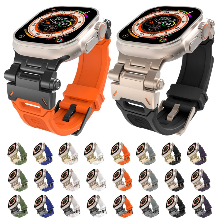 For Apple Watch 42mm Stainless Steel Connector TPU Watch Band(Titanium White) - free shipping - PMC TechLife - Order now!