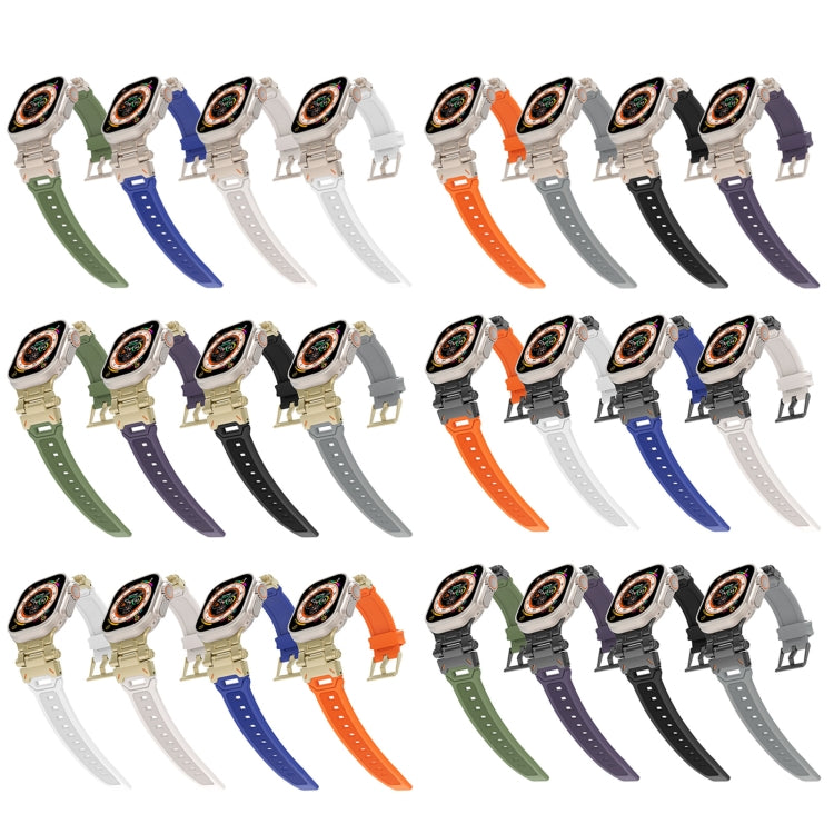 For Apple Watch 42mm Stainless Steel Connector TPU Watch Band(Titanium White) - free shipping - PMC TechLife - Order now!