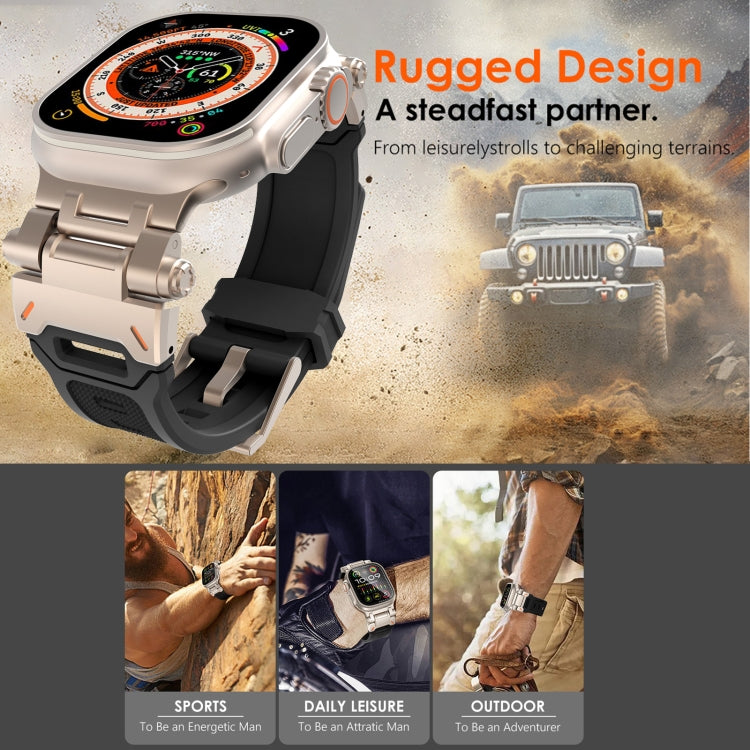 For Apple Watch 42mm Stainless Steel Connector TPU Watch Band(Titanium Grey) - free shipping - PMC TechLife - Order now!