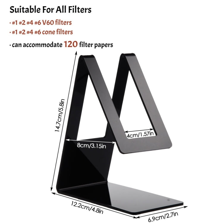 2pcs YX103 Acrylic Coffee Filter Holder(Black) - free shipping - PMC TechLife - Order now!