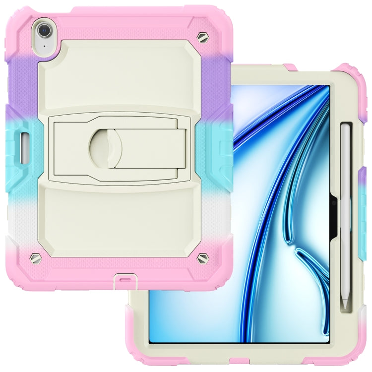 For iPad Air 11 2024 Silicone Hydric PC Tablet Case with Shoulder Strap & Holder(Camouflage Pink) - iPad Air 11 2024 Cases by PMC Jewellery | Online Shopping South Africa | PMC Jewellery | Buy Now Pay Later Mobicred