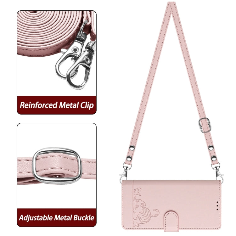 For Blackview A53 Cat Rat Embossed Pattern RFID Leather Phone Case with Lanyard(Pink) - More Brand by PMC TechLife | Online Shopping South Africa | PMC TechLife | Buy Now Pay Later Mobicred