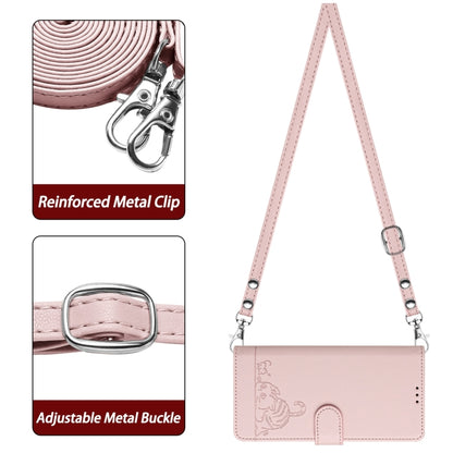 For Blackview Color 8 Cat Rat Embossed Pattern RFID Leather Phone Case with Lanyard(Pink) - More Brand by PMC Jewellery | Online Shopping South Africa | PMC Jewellery | Buy Now Pay Later Mobicred