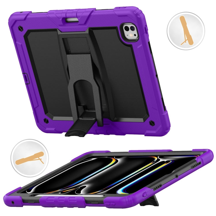 For iPad Pro 13 2024 Silicone Hydric PC Tablet Case with Shoulder Strap & Holder(Purple) - iPad Pro 13 2024 Cases by PMC TechLife | Online Shopping South Africa | PMC TechLife | Buy Now Pay Later Mobicred