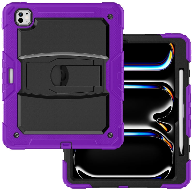 For iPad Pro 13 2024 Silicone Hydric PC Tablet Case with Shoulder Strap & Holder(Purple) - iPad Pro 13 2024 Cases by PMC TechLife | Online Shopping South Africa | PMC TechLife | Buy Now Pay Later Mobicred