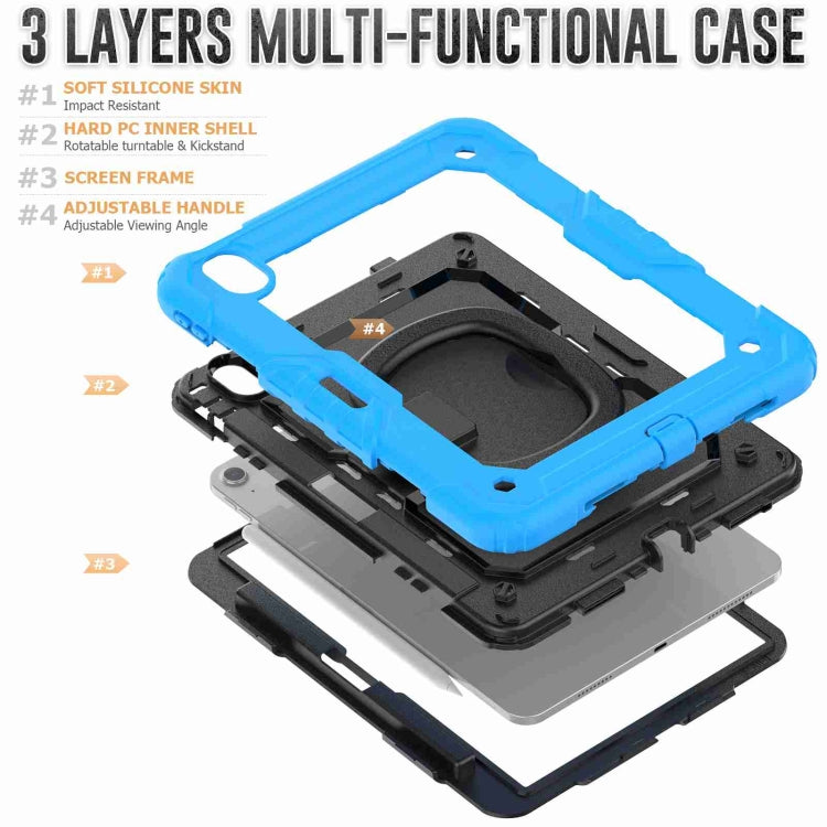 For iPad Air 11 2025 / 2024 Handle Silicone Hydric PC Tablet Case with Shoulder Strap(Light Blue) - free shipping - PMC TechLife - Order now!