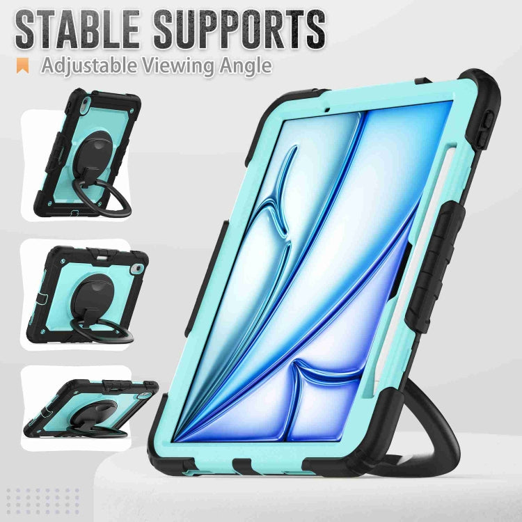 For iPad Air 11 2024 Handle Silicone Hydric PC Tablet Case with Shoulder Strap(Light Blue PC) - iPad Air 11 2024 Cases by PMC TechLife | Online Shopping South Africa | PMC TechLife | Buy Now Pay Later Mobicred