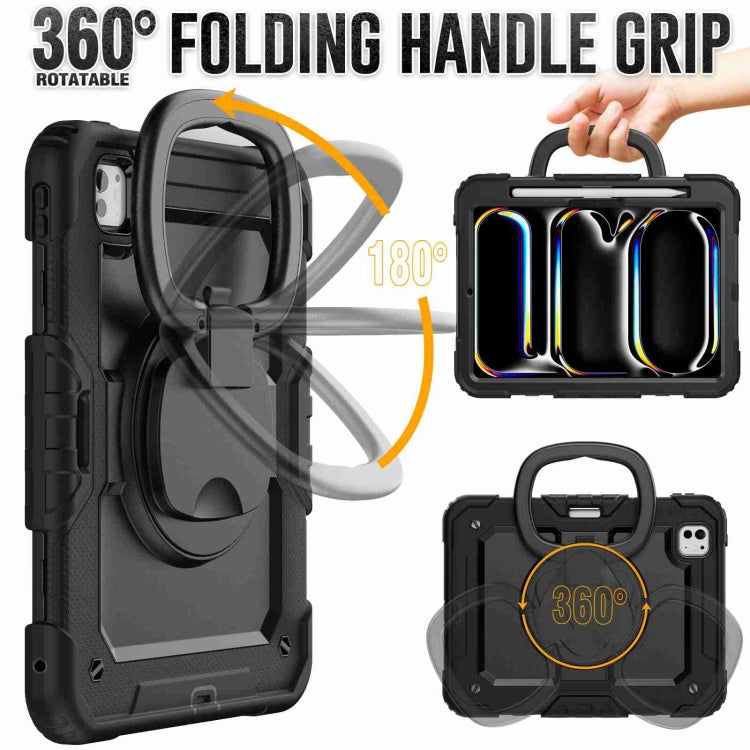 For iPad Pro 11 2024 Handle Silicone Hydric PC Tablet Case with Shoulder Strap(Black) - iPad Pro 11 2024 Cases by PMC TechLife | Online Shopping South Africa | PMC TechLife | Buy Now Pay Later Mobicred