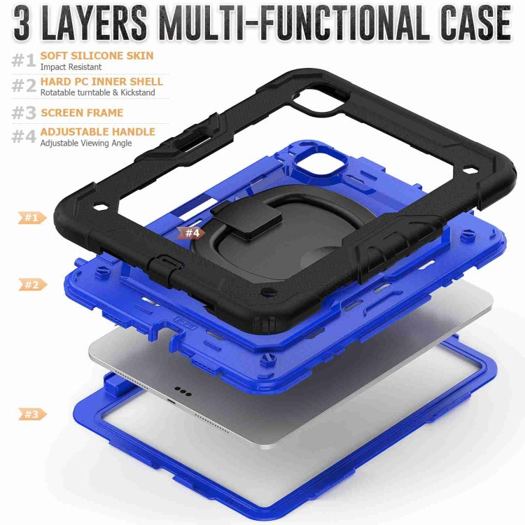 For iPad Pro 11 2024 Handle Silicone Hydric PC Tablet Case with Shoulder Strap(Dark Blue PC) - iPad Pro 11 2024 Cases by PMC TechLife | Online Shopping South Africa | PMC TechLife | Buy Now Pay Later Mobicred