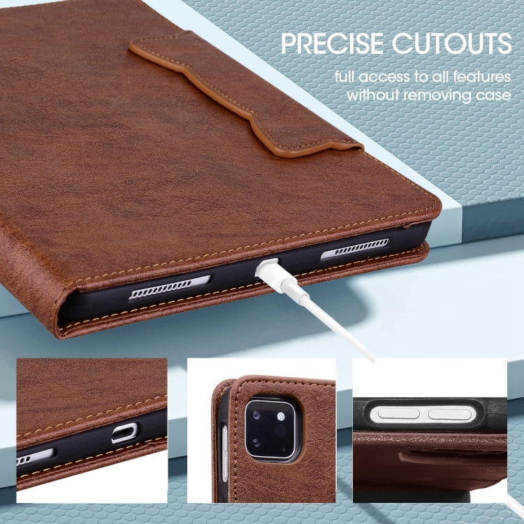 For iPad Air 13 2024 Cat Buckle Leather Smart Tablet Case(Brown) - iPad Air 13 2024 Cases by PMC Jewellery | Online Shopping South Africa | PMC Jewellery | Buy Now Pay Later Mobicred