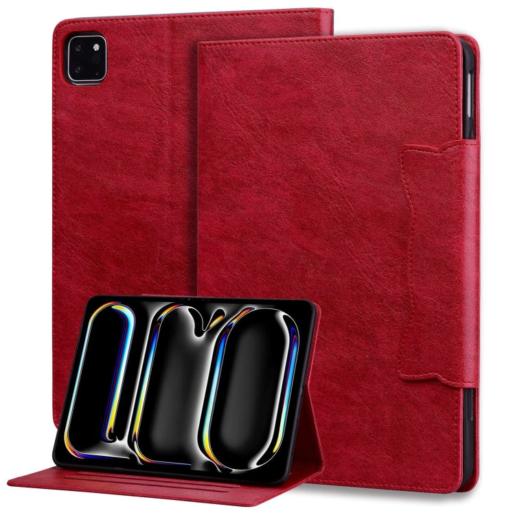 For iPad Pro 11 2024 Cat Buckle Leather Smart Tablet Case(Red) - iPad Pro 11 2024 Cases by PMC TechLife | Online Shopping South Africa | PMC TechLife | Buy Now Pay Later Mobicred
