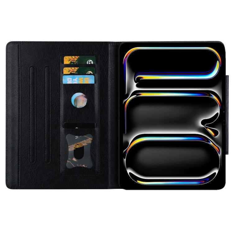 For iPad Pro 13 2024 Cat Buckle Leather Smart Tablet Case(Black) - iPad Pro 13 2024 Cases by PMC TechLife | Online Shopping South Africa | PMC TechLife | Buy Now Pay Later Mobicred