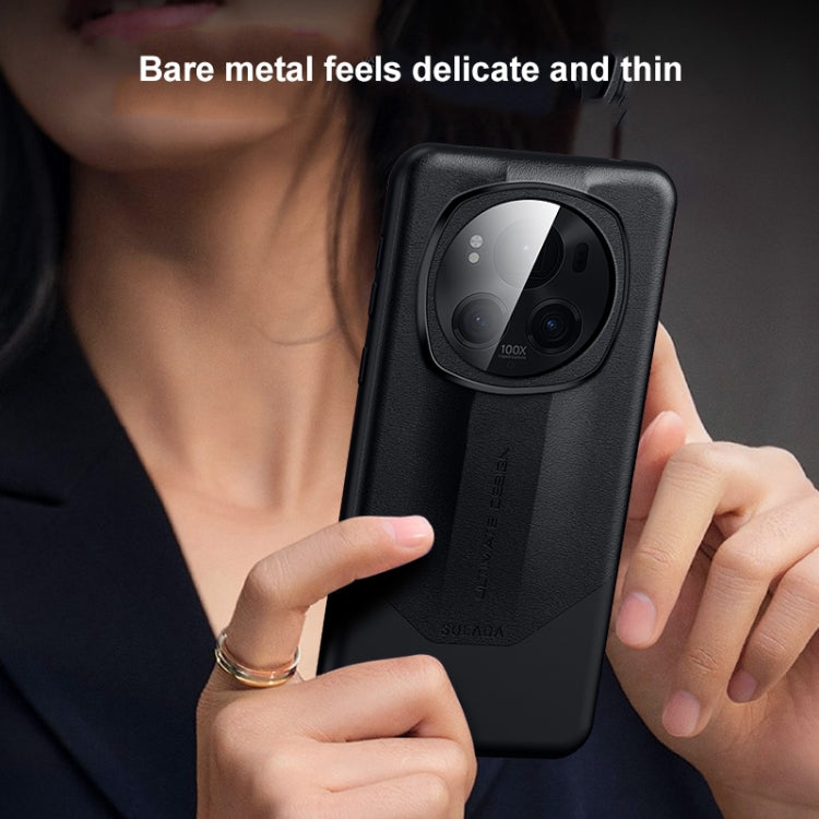 For Honor Magic6 SULADA Splicing Plain Leather PC Shockproof Phone Case(Midnight Blue) - free shipping - PMC Jewellery - Order now!