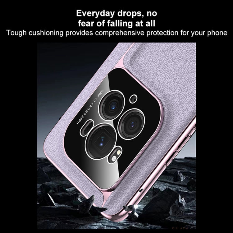 For Honor Magic6 Pro / Magic6 Ultimate SULADA Frameless Top Layer Cowhide Leather + PC Phone Case(Purple) - free shipping - PMC Jewellery - Order now!