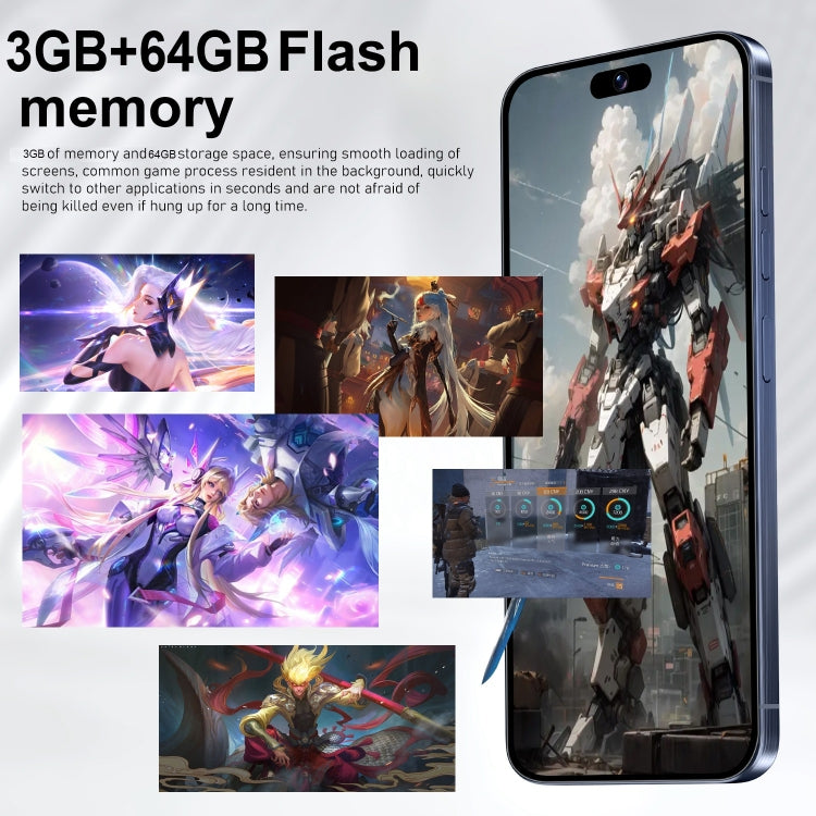 VD1 / i15 Pro Max, 3GB+64GB, 6.8 inch Screen, Face Identification, Android 10.0 MTK6753 Octa Core, Network: 4G, Dual SIM(Blue) -  by PMC TechLife | Online Shopping South Africa | PMC TechLife | Buy Now Pay Later Mobicred