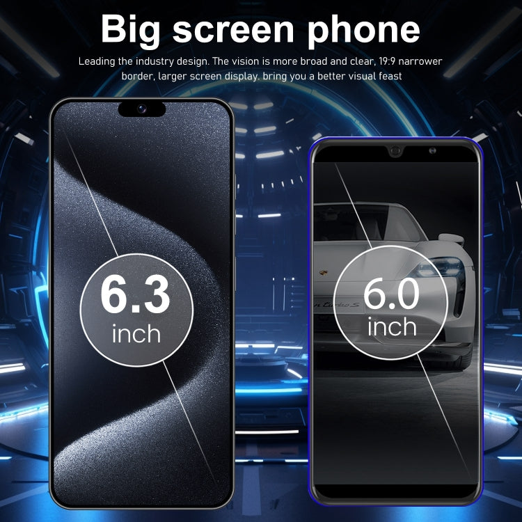 ZPT95 / i15 Pro Max, 2GB+16GB, 6.3 inch Screen, Face Identification, Android 8.1 SC7731 Quad Core, Network: 5G, Dual SIM(Blue) -  by PMC TechLife | Online Shopping South Africa | PMC TechLife | Buy Now Pay Later Mobicred