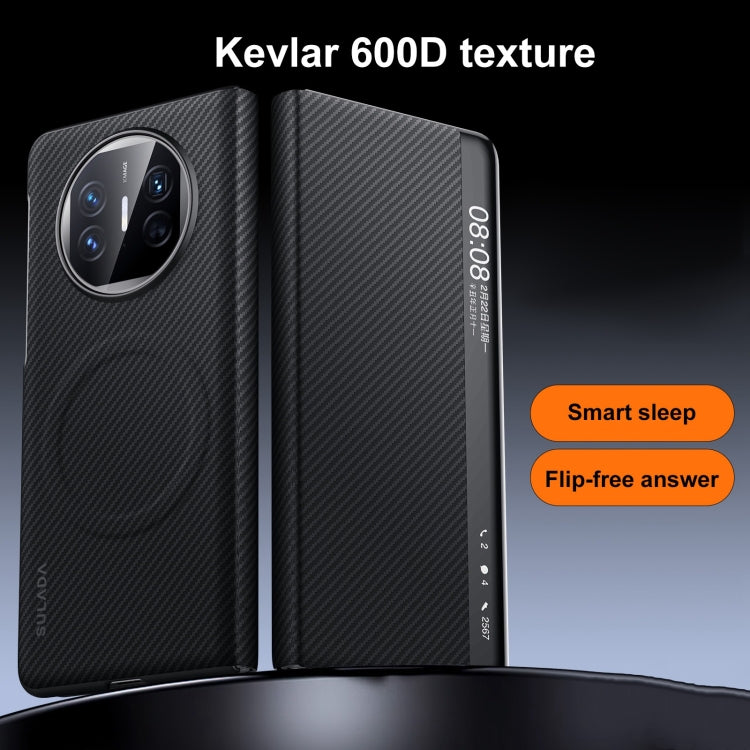 For Huawei Mate X5 SULADA Kevlar 600D Texture Smart Window Leather Phone Case(Purple) - free shipping - PMC TechLife - Order now!