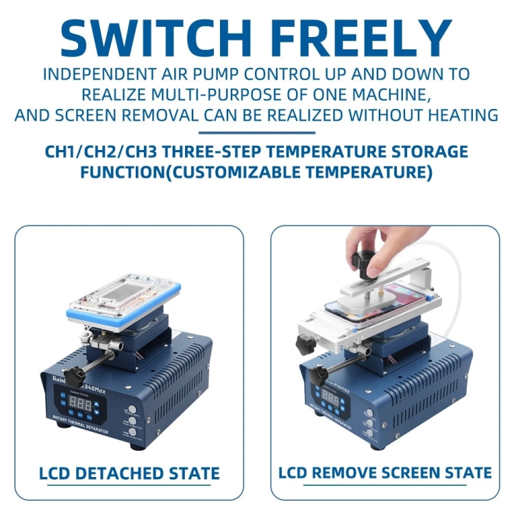 Kaisi 946 Max Double Vacuum Pumps LCD Separator Rotating Thermal Machine, US Plug - Separation Equipment by Kaisi | Online Shopping South Africa | PMC Jewellery | Buy Now Pay Later Mobicred