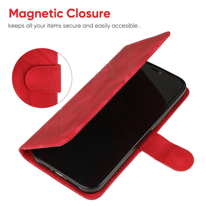 For Google Pixel 9 / 9 Pro Skin Feel Geometric Lines Leather Phone Case(Red) - Google Cases by PMC Jewellery | Online Shopping South Africa | PMC Jewellery | Buy Now Pay Later Mobicred