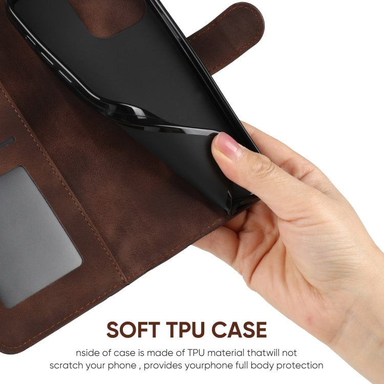 For Google Pixel 9 / 9 Pro Skin Feel Geometric Lines Leather Phone Case(Brown) - Google Cases by PMC TechLife | Online Shopping South Africa | PMC TechLife | Buy Now Pay Later Mobicred