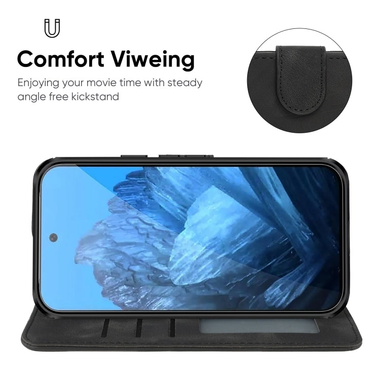 For Google Pixel 9 Pro XL Skin Feel Geometric Lines Leather Phone Case(Black) - Google Cases by PMC TechLife | Online Shopping South Africa | PMC TechLife | Buy Now Pay Later Mobicred
