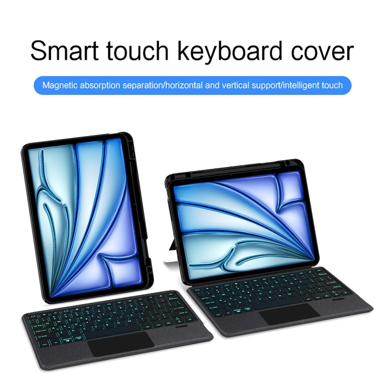 For iPad Pro 11 2024 Intelligent Detachable Touch Bluetooth Keyboard Leather Tablet Case with Backlight/Pen Slot(Black) - For iPad Pro by PMC TechLife | Online Shopping South Africa | PMC TechLife | Buy Now Pay Later Mobicred