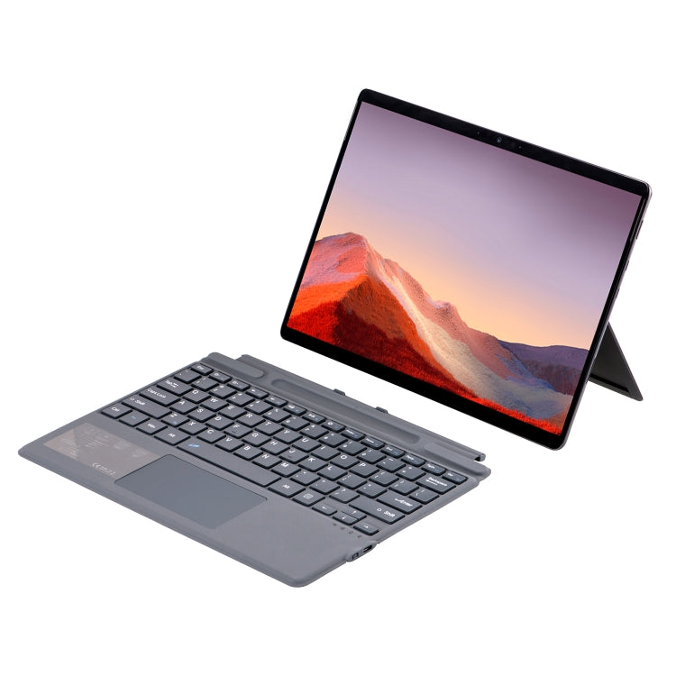 For Microsoft Surface Pro 10 / Pro 9 2089A Wireless Bluetooth Keyboard Leather Case with Touchpad(Grey) - Others Keyboard by PMC Jewellery | Online Shopping South Africa | PMC Jewellery | Buy Now Pay Later Mobicred