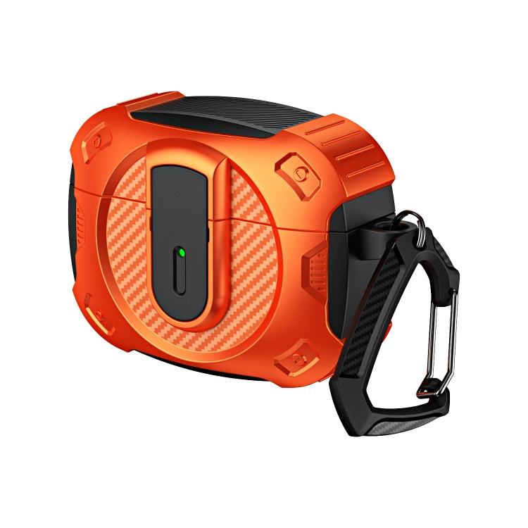 For AirPods Pro 2 Lock Shockproof Bluetooth Earphone Protective Case(Black Orange) - For AirPods Pro 2 by PMC Jewellery | Online Shopping South Africa | PMC Jewellery | Buy Now Pay Later Mobicred