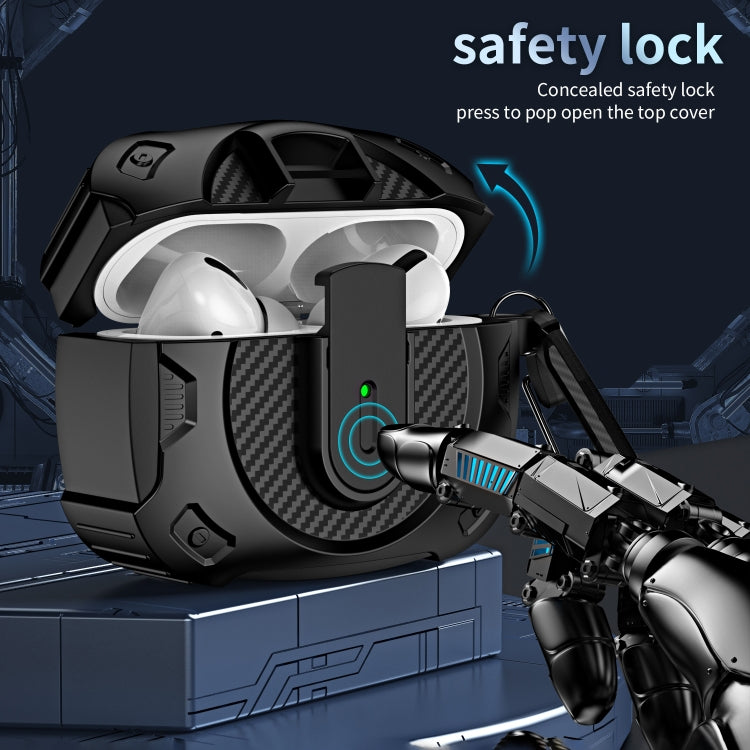 For AirPods 2 / 1 Lock Shockproof Bluetooth Earphone Protective Case(Black Silver) - For AirPods 1/2 by PMC Jewellery | Online Shopping South Africa | PMC Jewellery | Buy Now Pay Later Mobicred