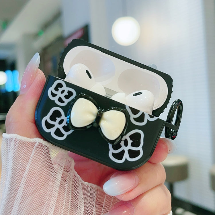 For AirPods 3 3D Colorful Pattern Bluetooth Earphone Protective Case(Black Flower) - For AirPods 3 by PMC Jewellery | Online Shopping South Africa | PMC Jewellery | Buy Now Pay Later Mobicred