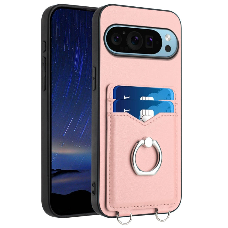 For Google Pixel 9 Pro XL R20 Ring Card Holder Phone Case(Pink) - Google Cases by PMC Jewellery | Online Shopping South Africa | PMC Jewellery | Buy Now Pay Later Mobicred