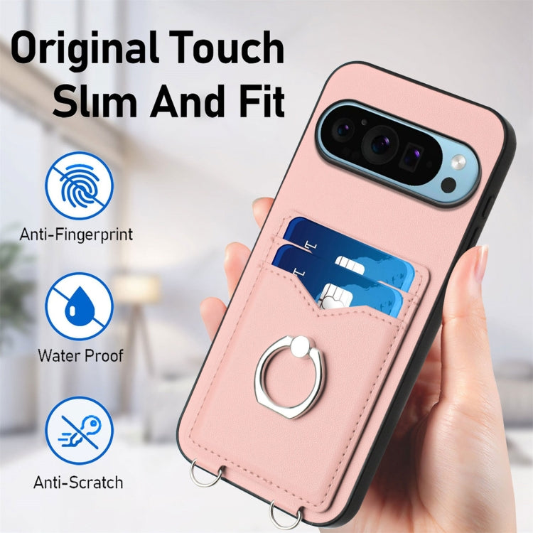 For Google Pixel 9 Pro XL R20 Ring Card Holder Phone Case(Pink) - Google Cases by PMC Jewellery | Online Shopping South Africa | PMC Jewellery | Buy Now Pay Later Mobicred