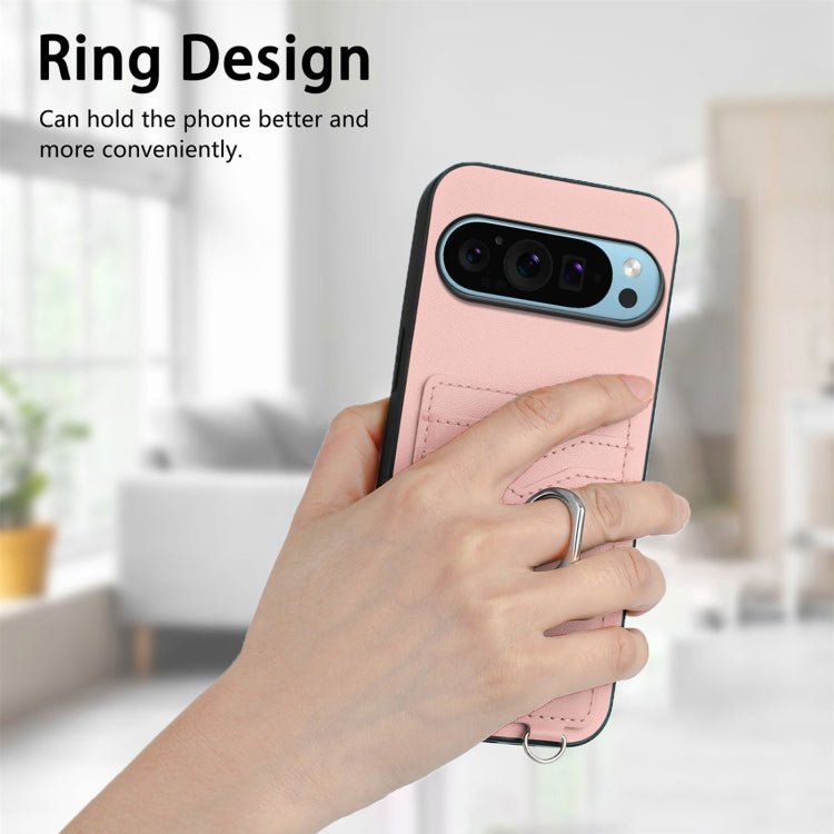 For Google Pixel 9 Pro XL R20 Ring Card Holder Phone Case(Pink) - Google Cases by PMC Jewellery | Online Shopping South Africa | PMC Jewellery | Buy Now Pay Later Mobicred